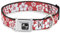 Buckle-Down Hibiskus Licht Rot/Weiß Hund Halsband Knochen, groß/38,1–66 cm