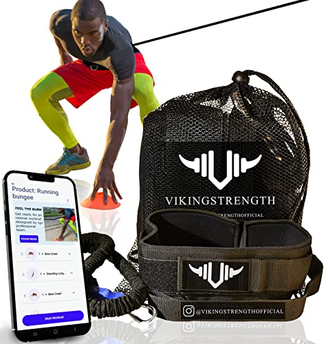 Vikingstrength - 360 ° Widerstand, Bungee-Band für Geschwindigkeit, Fitness, Beweglichkeit, Geschwindigkeitskraft – Fitnessgeräte für Fußball, Basketball, Crossfit, Solo oder Partner