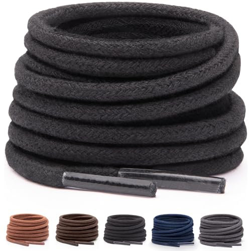 Miscly Cordones para Zapatos de Vestir - Disponibles en Múltiples Longitudes y Colores (Negro, 76 cm)