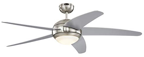 Westinghouse Lighting 72069 Ventilador De Techo con Luz, 55 W, Plata, 132 X 132 X 36 Cm
