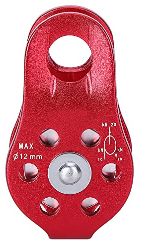 MAGT Seilrolle, Aluminiumlegierung Umlenkrolle Hochleistungs Einfachschwenkseil Riemenscheibe Klettern Sicherheitsausrüstung Klettern Zubehör (Rot)