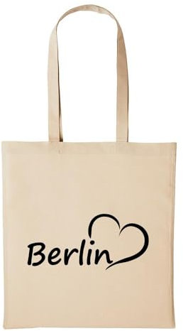 Huuraa Baumwollbeutel Berlin Geschenk Einkaufstasche Natural 10 Liter Baumwolle Berlin Accessoire