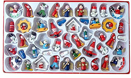 Molinter Christbaum Anhänger Tannenbaum Weihnachtsbaumschmuck Weihnachtsanhänger Geschenkanhänger 48-er Set