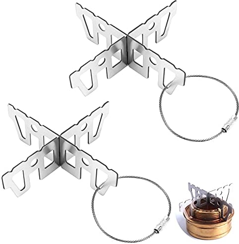 Alcohol Stove Cross Stand 2Pcs Stainless Steel Pot Stand, Alcohol Stove Stand, Alcohol Stove Rack for Hiking Camping Outdoor Activities (Silver)