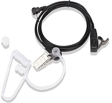 Zunate Radio Earpiece for 1-Pin Walkie Talkie,1 Pin 2.5MM Security Earpiece PTT Mic,Clear Acoustic Tube Covert Earphone Headset