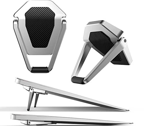 ZELMINE Laptop Stand for Desk, Portable Anti-Slip Keyboard Riser, Zinc Alloy Keyboard Stand, Computer Stand Compatible with MacBook Air/Pro, 10-15.6 Inches Laptops and Keyboards (Sliver)