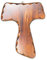 Tau Krez Des Heiligen - Franziskus aus Holz - Fur Die Wand - Made In Italy - 22,7X18 cm