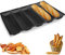 Molde para Baguette, Bandeja para Hornear Baguette, Bandeja de Silicona para Hornear Pan, Molde para Baguette Perforado Antiadherente, para Palitos de Pan Francés Tostados, Hot Dog