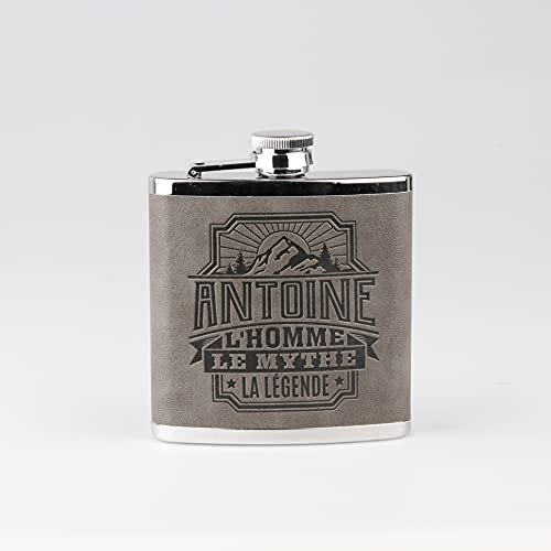 Flasque personnalisée, format poche Antoine . (11x9x2,2cm)