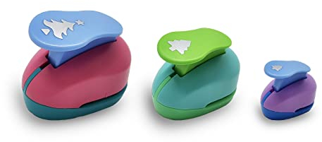 Stanzer Weihnachtsbaum Set VSREI Stanzer Baum Motivstanzer Baum Papierstanzer Ausstanzer Motiv-Locher für Neujahr,Weihnachten, Basteln, Scrapbooking, Fotos, Grußkarten,9mm,16mm,25mm (Zufällige Farbe)