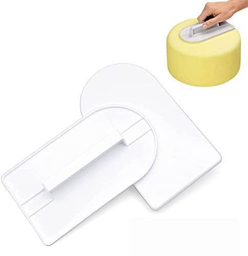 Duyteop 2 Piezas Raspador De Pastel, Raspador De Tartas, Alisador para Fondant, Herramienta De Alisado De Pasteles, Alisar Herramienta De Modelado De Azúcar, Herramienta De Alisado Cortador Pasteles