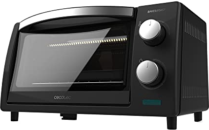 Cecotec Mini-four à Air Chaud Bake&Toast 1000 Black. 800 W, 10 L de Capacité, Multifonction, Éléments chauffants en quartz, Porte avec double verre, Minuterie, Blanc