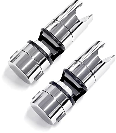 2pcs Adjustable Replacement Hand Shower Slide Head, Shower Stand with Side Knob, Additional Rubber Pad Plating Process