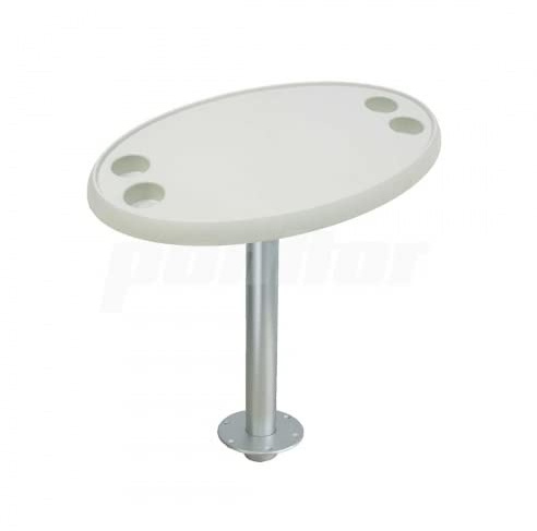 PONTTOR Tisch für RV Wohnmobil Wohnwagen Caravan Yacht Boot, Bootstisch, Tischplatte oval, Abnehmbarer Tischfuß Tischgestell