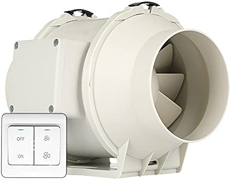 lkpqdwqz Inline Duct Fan 6 Inch Vent Booster Quiet Ventilation Exhaust Fan Exhaust Intake Fans 312 CFM Ventilation Blower for Grow Tent Attic Kitchen Garage Greenhouse Basement (Color : C)