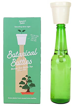 Gift Republic - Pflanzen für die Flasche | Aufzucht-Set Bonsai | Geschenkset für Garten und Zuhause | Moderne Balkon Pflanze | Selbstbewässerung | Geschenk an Weihnachten, Geburtstag, Valentinstag