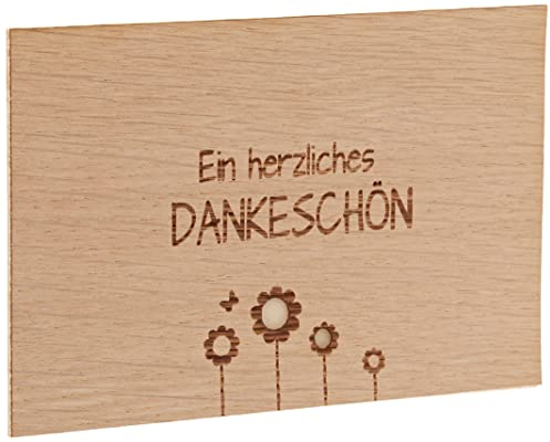 Holzgrusskarten Original - Danke - 100% made in Österreich,aus Eichenholz gefertigte Grußkarte,Klappkarte,Postkarte,Spruchkarte... Marke