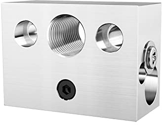 Super Print 2PCS Ender 3 S1 Heater Block,Aluminium Heating Block With Silicone Sock,For Ender 3 S1, Ender3 S1 Pro, S1 Plus,CR10 Smart Pro,Sermoon V1 Hotend.(2PCS Aluminium)