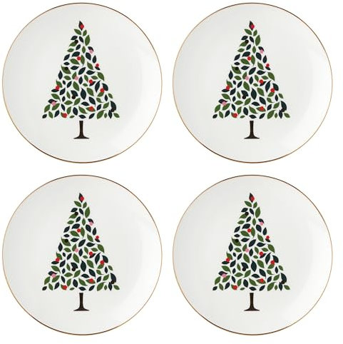 Kate Spade Evergreen Lot de 4 assiettes décoratives Blanc