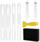 8 Pcs Touch Up Paint Pen Spackle Wall Repair Kit Refillable Paint Pen Touch Up Paint Brushes Fillable Paint Brush Pens with Touchup Paint Syringe Scraper and Sponge for Furniture Cabinets Drywall