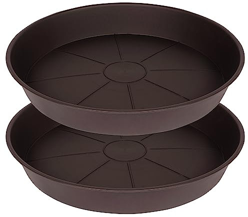 Angde 2 Stück Pflanzenuntersetzer 24 63, (23 Zoll Basis), Tiefe Robuste Kunststoff-Pflanzenuntersetzer Rund, Blumenpflanzschalen Für Drinnen Und Draußen, Pflanzentropfschale Für, 5 Cm, Cm