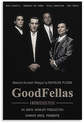 GoodFellas Klassisches Filmposter (12) Poster, Gemälde, Leinwand, Wandkunst, Wohnzimmer, Poster, Gemälde, 60 x 90 cm