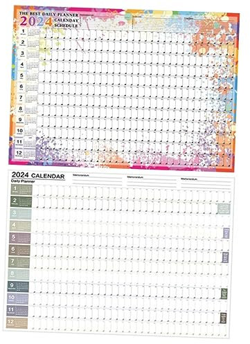 STOBOK 2stücke Wandkalender Zum Aufhängen Kleiner Jahresplankalender Dekorativer Planerkalender Für Zuhause Tagesplanungs-wandkalender Papierkalender Mit Notizfeldern
