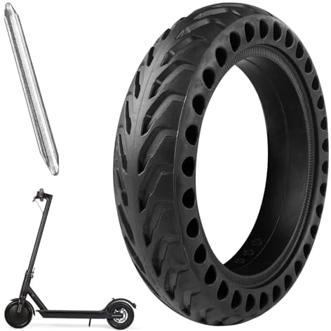 Lectorias 1 Stück Scooter Reifen 8.5 Zoll, Elektroroller Durable Anti-Slip Tyre Schwarz, Reifen Verdickt Schlauch mit Metallspudger, Roller Vorder Hinterreifen Ersatzräder Gummireifen für M365
