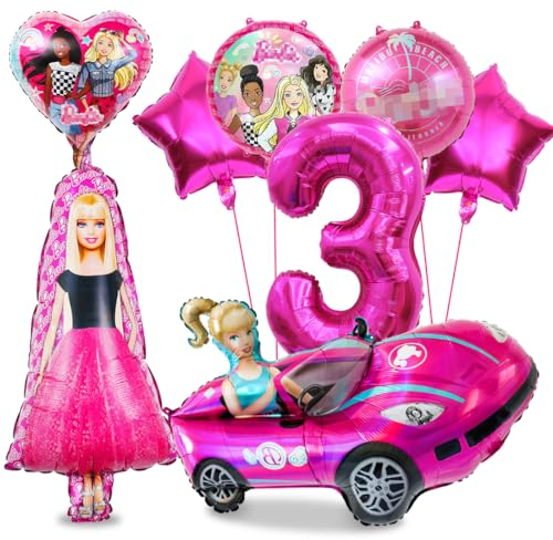 Philoctes Prinzessin Geburtstag Ballon Party Deko Set, Top Model Dekoration Luftballons, Barbi Mottoparty Karneval Make-up für 3 Jahre Mädchen Kinder Supplies