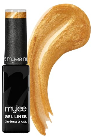 Mylee Vernis à ongles Liner Gel 7ml [Goldy Locks] avec pinceau pour Nail Art intégré - Manucure et pédicure UV/LED, Usage professionnel et domestique - Application facile et durable