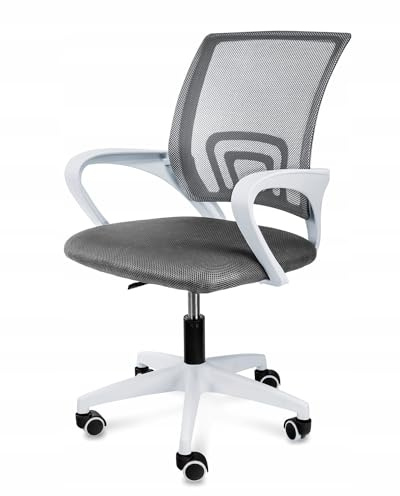 JUMI Praktisch Bürostuhl SMART - 54 x 95 x 54 cm Bürostuhl Ergonomisch, Gaming Stuhl - Pc Stuhl, Schreibtischstuhl, Drehstuhl Mit Rollen, Höhenverstellung Und Armlehne - Plastik (Grau)