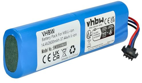 vhbw Akku kompatibel mit Lydsto S1, S1 Pro, R1 Pro, G2, R1 Saugroboter (2600 mAh, 14,4 V, Li-Ion)
