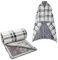 SIVENKE Damen Poncho Fleece Tragbare Decke, Karierte Schoßdecke Bequemer Poncho Plüschdecken Überwurf Schal Wickelbezug Umhang mit Knöpfen für Bett Sofa Büro