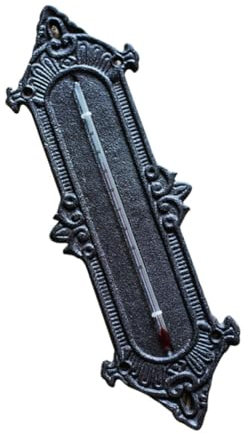 CAXUSD Wandthermometer Für Innenräume Heimthermometer Aus Schmiedeeisen Temperaturanzeige Gewächshausthermometer-werkzeug Schmiedeeisen-innenwerkzeug Schwarz