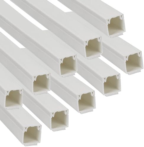 Jandei - Lot de 10 gouttières pour câbles PVC surface blanche 1 m 12 x 12 mm avec adhésif