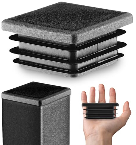 EMFA Lamellenstopfen 80x80 mm Schwarz für Vierkantrohre, 100 Stück | Rohrstopfen, Vierkantstopfen, Rohrabdeckung, PE-Kunststoff