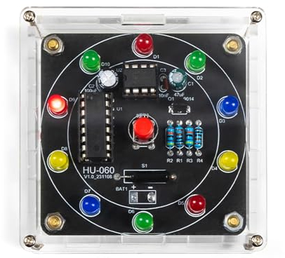 Elektronisches Glückskarussell DIY Löten Bausatz, Shake Raffle LED-Karussell Spaß PCB Fabrication Kit für Anfänger, Studenten, Löt-Enthusiasten