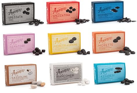 Degustazione Liquirizia Amarelli - Liquirizia pura, aromatizzata, confettata e morbida - Crea la tua selezione (4 astucci)