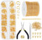 GLARKS 504Pcs 30 Feet Gold Jewelry Chains Set with Lobster Clasps and Jump Rings for DIY Crafts and Jewelry Making
