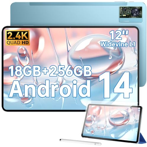 OUKITEL OT5S Tablet 12 Zoll - 2024 Neueste Android 14 Tablet 24GB RAM+256GB ROM(2TB TF) Gaming Tablet, 8250mAh, 2.4K IPS, 16MP+8MP Dual SIM Tablet PC 4G LTE/5G WiFi/GMS/GPS/Widevine L1,Blau