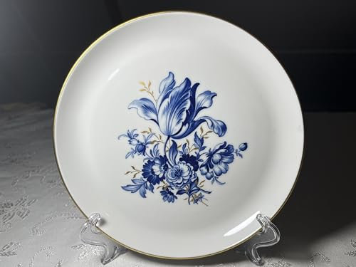 Generisch 17.5 cm Wandteller, Meißen Porzellan Manufaktur, 1.Wahl mit Blumenmotiven und Goldrand