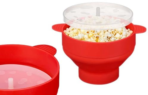 Práctico y Útil Palomitero para Microondas - Recipiente con Tapa Aireada para unas Palomitas Perfectas sin Desorden