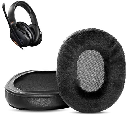 HTINDUSTRY Ohrpolster Ersatzkissen Kompatibel mit Roccat Khan Aimo Headset Ohrpolster mit weichem Stoff&hochdichtem Schaum