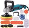 Sararoom Poliermaschine Schleifmaschine 1600W Auto Polierer - 6 Variable Geschwindigkeit, 220V, 500-3300 RPM, 1,8m Kabe, 2 Griffe, 125/178mm Polierpad, Professionell Polieren Set für Auto Boot Möbeln