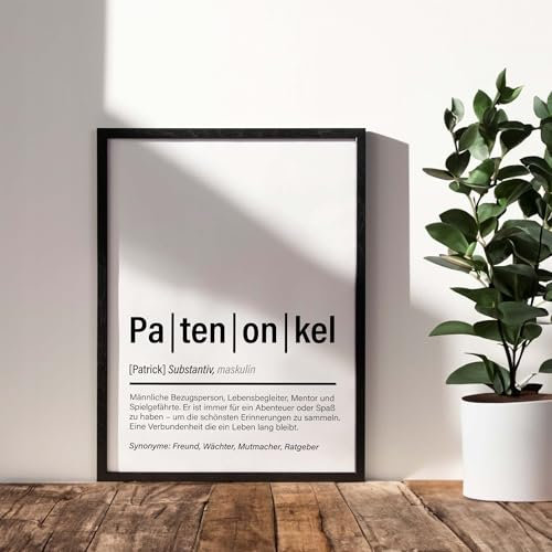 Patenonkel Definition Poster Pate Geschenk Personalisiert Bild Taufpate