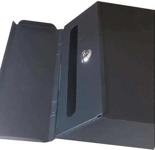 Briefkasten, Wandmontage, abschließbarer Briefkasten, abschließbarer Briefkasten mit Abdeckung und 2 Schlüsseln, wetterbeständiger Briefkasten, für den Außenbereich und die Veranda (schwarz)