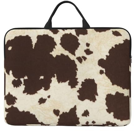 Cow Fur Print Printed 14 Inch Laptop Sleeve Case with Handle Portable Computer case Laptop Bag with Zipper