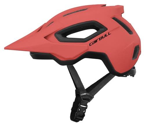 Lynqeeh Mountainbike-Helm, Fahrradhelm, Fahrradhelm mit MX-Brillenriemenhalter, 3-fach verstellbares Visier, 14 Belüftungsöffnungen für Herren, Damen, Erwachsene (Orange, Größe M (54–58 cm)