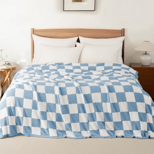 Whale Flotilla Leichte Kuscheldecke Moderne Sofadecke für Sommer, Hellblau | 150x200 cm Atmungsaktive Weiche Luxuriöse Tagesdecke aus Mikrofaser, Zarte Kuschelige Wohndecke für Bett und Sofa