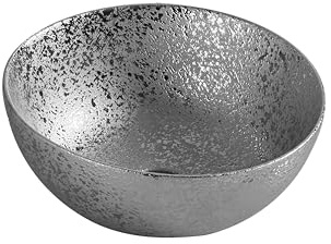 sanicomfort Aufsatzwaschtisch OSIRIS 35,8 x 35,8 cm – rundes Waschbecken ohne Überlauf – Keramik Waschschale in silber matt, modernes Design für Bad & Gäste-WC